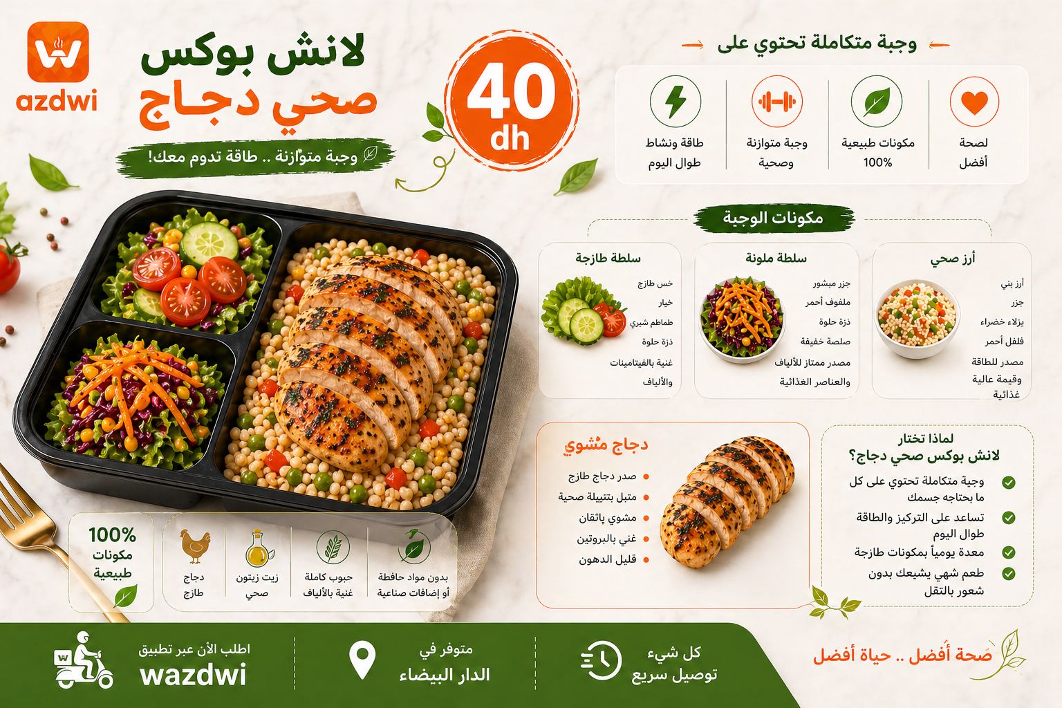 لانش بوكس صحي دجاج 4 - Wazdwi
