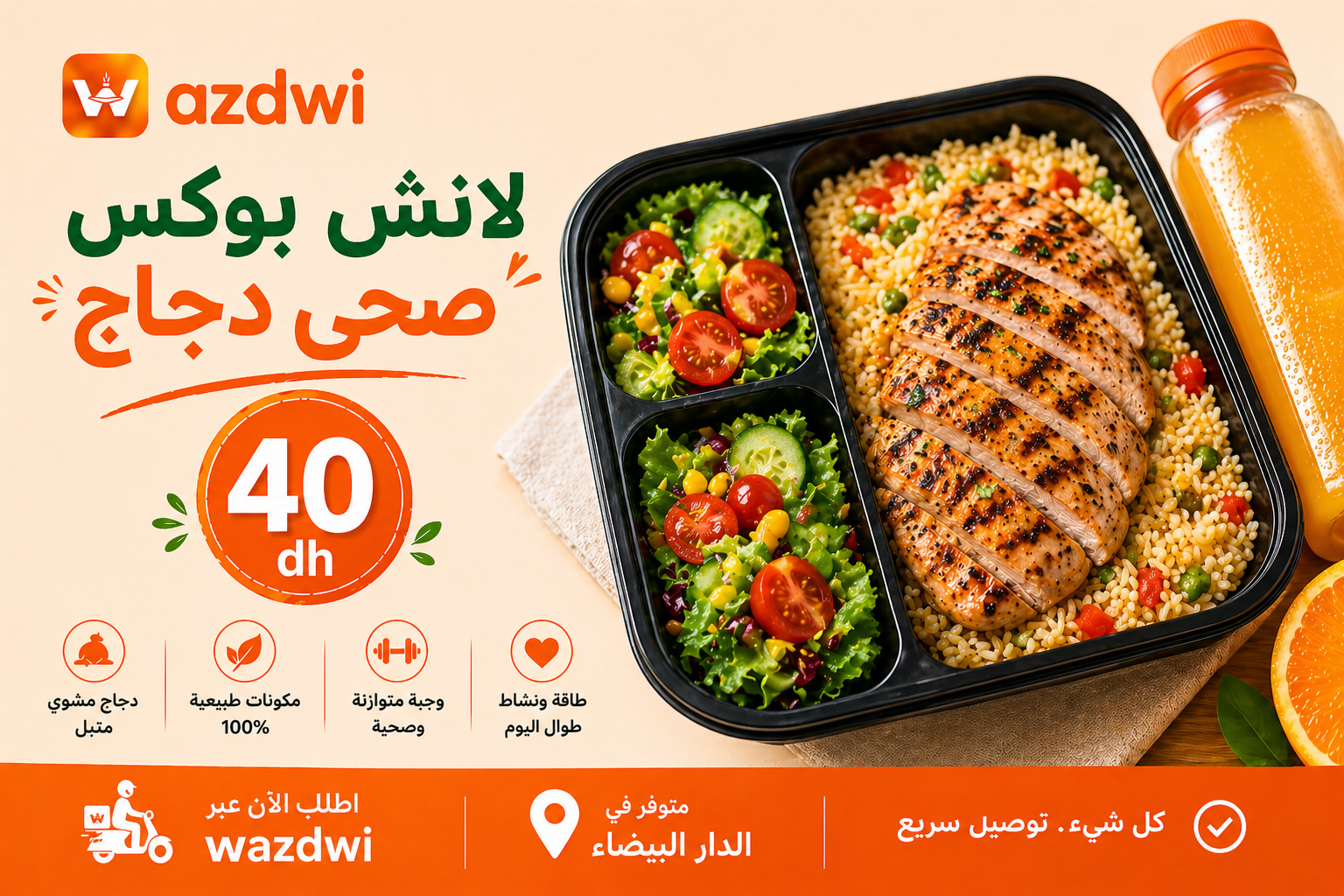 لانش بوكس صحي دجاج 3 - Wazdwi